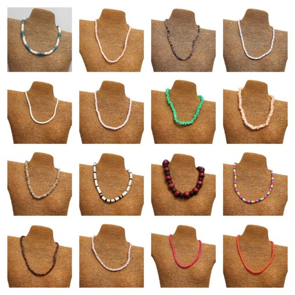 Seashell Necklace - 17" Pinky-Peach Shells - Picture 4 of 7